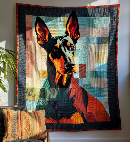 Majestic Doberman Quilted Blanket