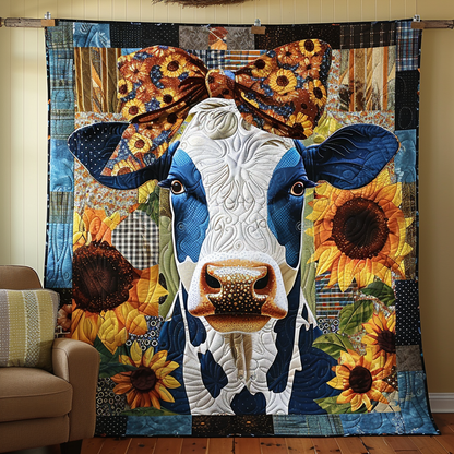 Majestic Sunflower Bovine Quilted Blanket