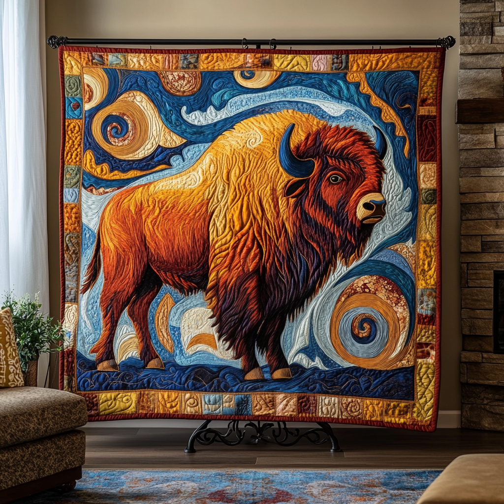 Majestic Bison Quilted Blanket