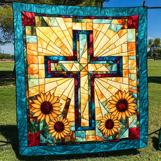 Majestic Cross Quilted Blanket