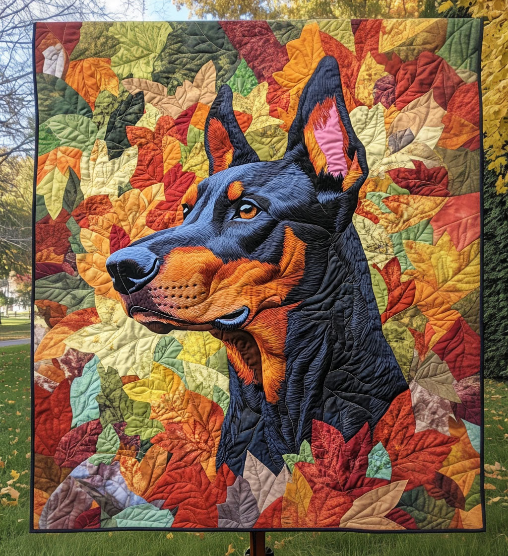 Majestic Dober Guard Quilted Blanket