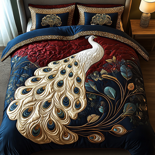 Majestic Feathers 3-Piece Quilted Bedding Set