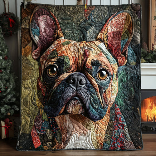 Majestic Frenchie Paws Quilted Blanket