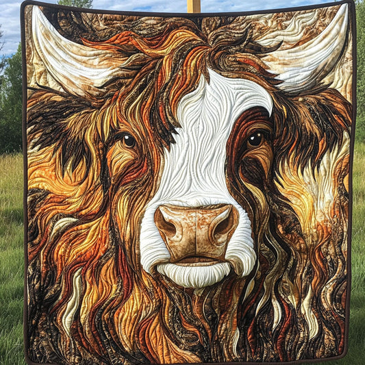 Majestic Highland Stare Quilted Blanket
