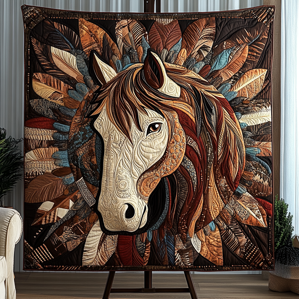 Majestic Horse Quilted Blanket