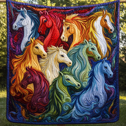 Majestic Horses Quilted Blanket