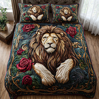 Majestic Lion 3-Piece Quilted Bedding Set