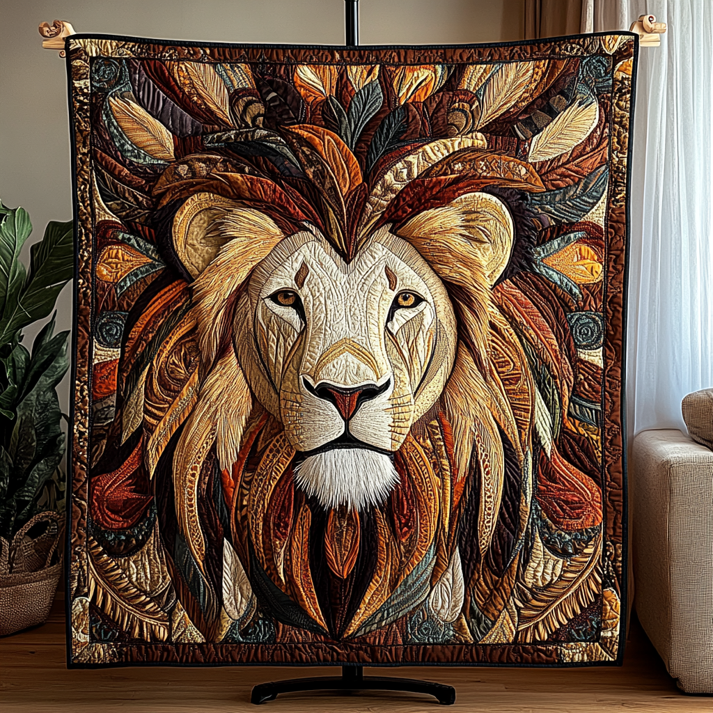 Majestic Lion Quilted Blanket