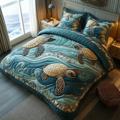 Majestic Mariner 3-Piece Quilted Bedding Set