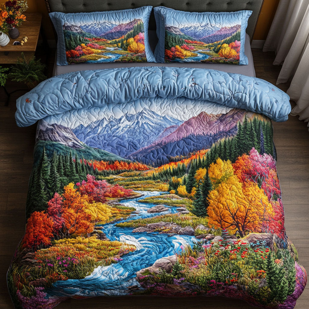 Majestic Mountain Flow 3-Piece Quilted Bedding Set
