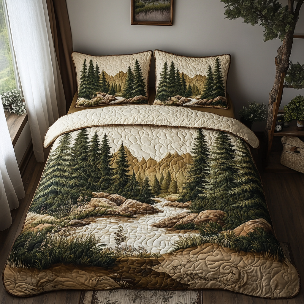 Majestic Pines 3-Piece Quilted Bedding Set