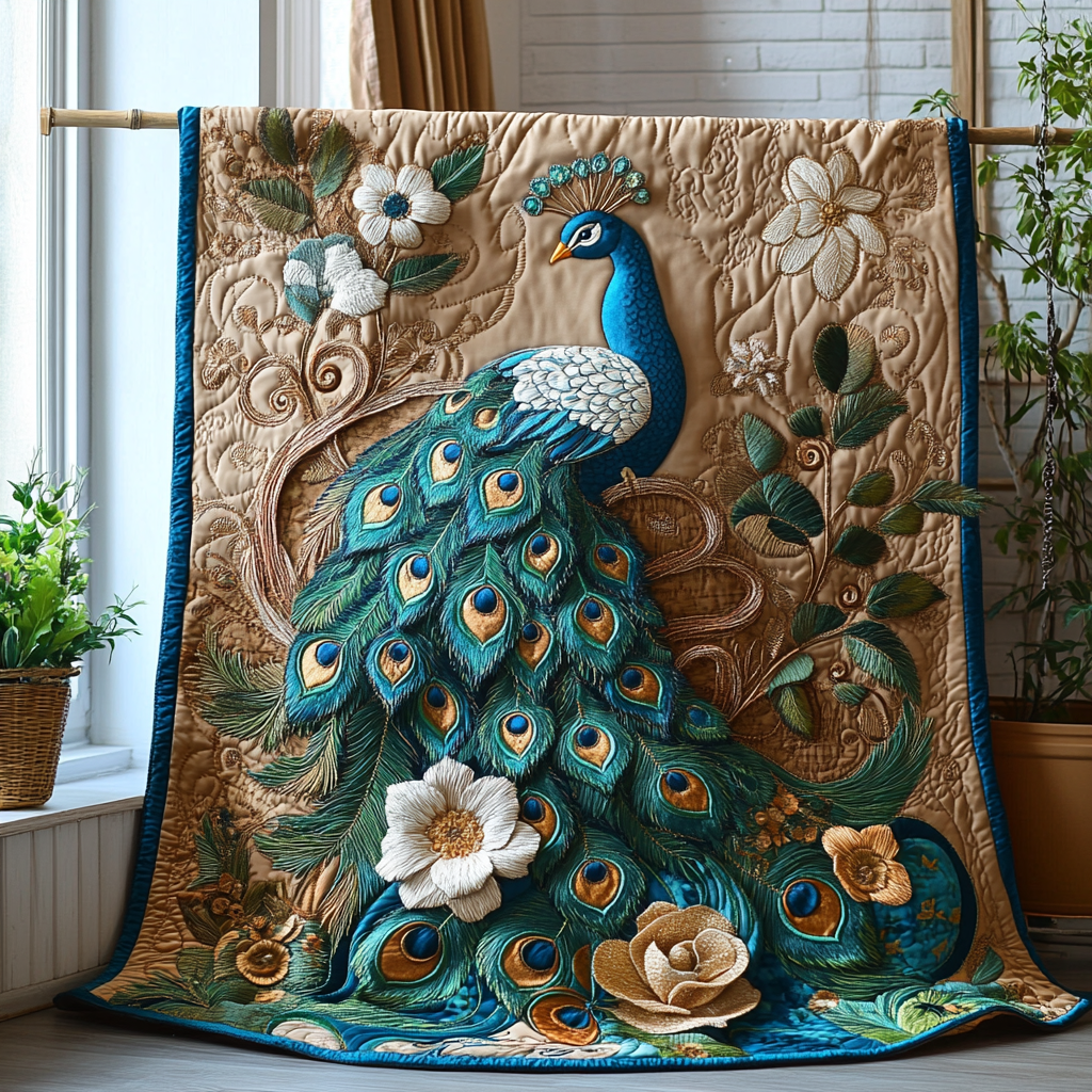 Majestic Plumes Quilted Blanket