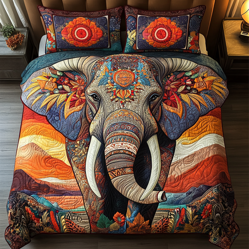 Majestic Trunk 3-Piece Quilted Bedding Set