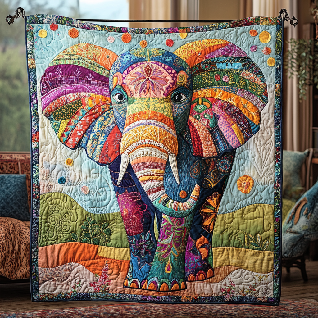 Majestic Tusk Quilted Blanket