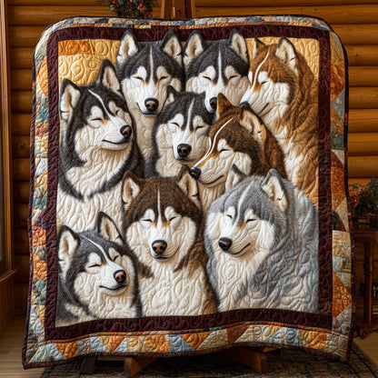 Malamute Whisper Quilted Blanket