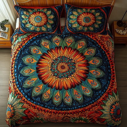 Mandala Zenith 3-Piece Quilted Bedding Set