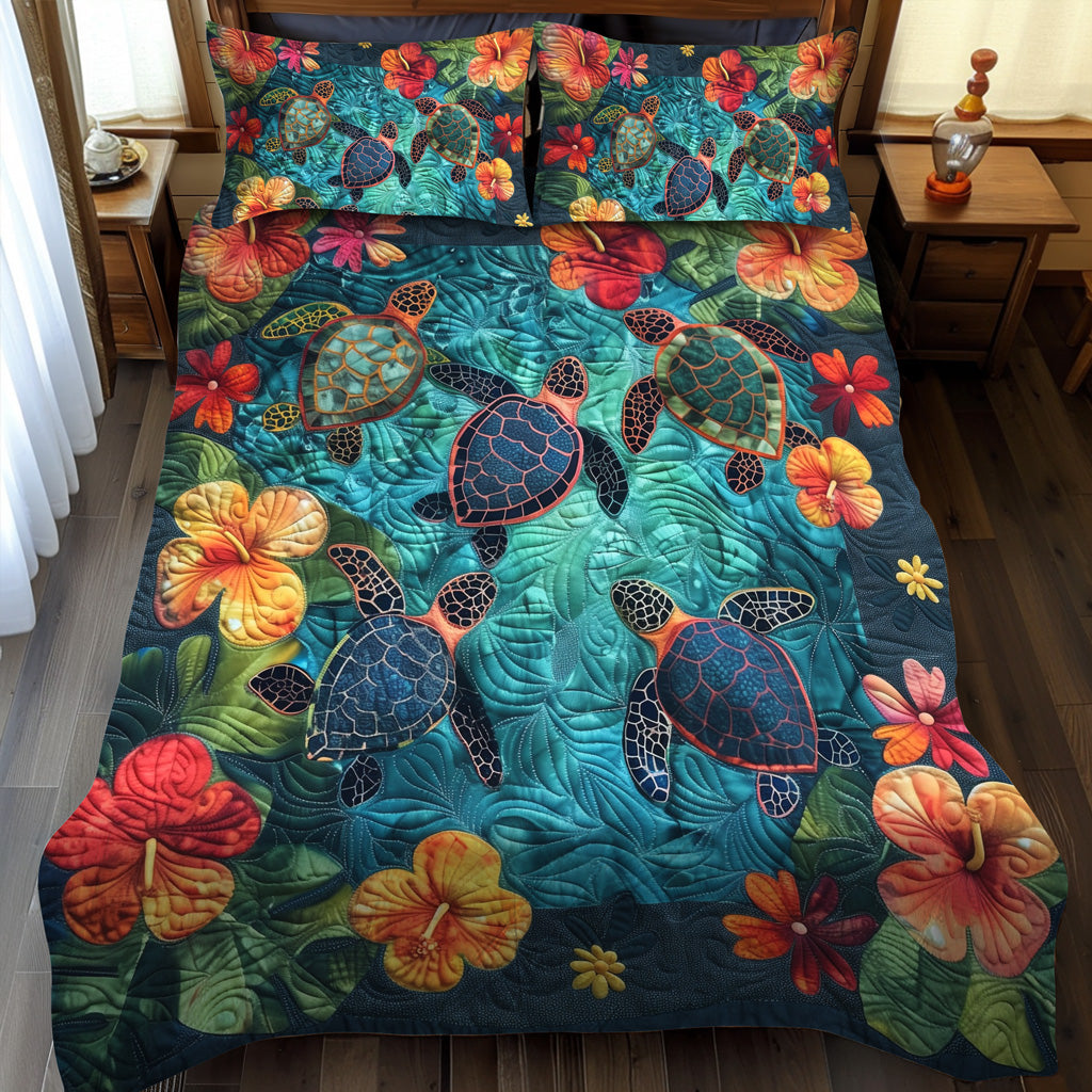 Marine Journey 3-Piece Quilted Bedding Set