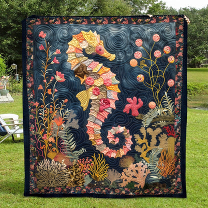 Marine Garden Quilted Blanket