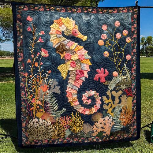 Marine Garden Quilted Blanket