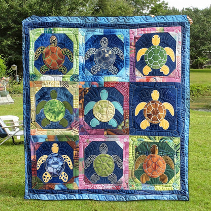 Marine Mirage Quilted Blanket