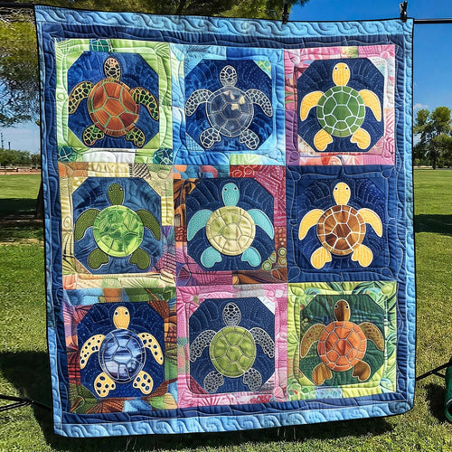 Marine Mirage Quilted Blanket