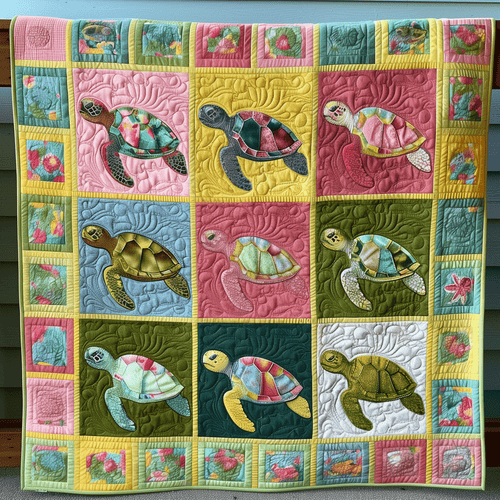 Marine Tranquil Quilted Blanket