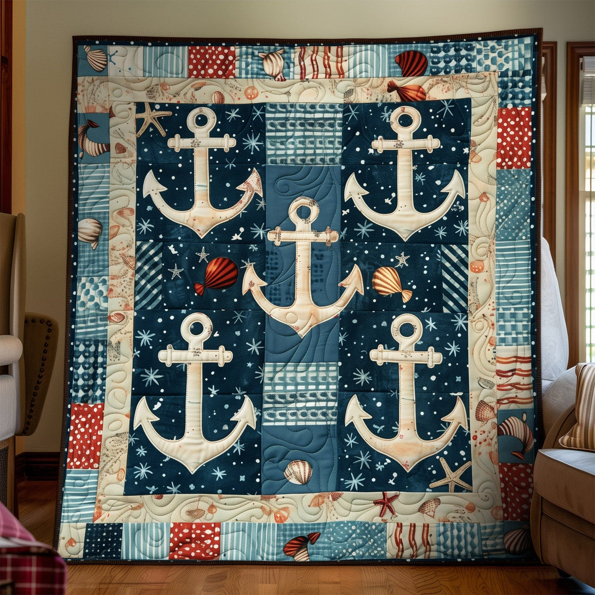 Maritime Dreams Quilted Blanket