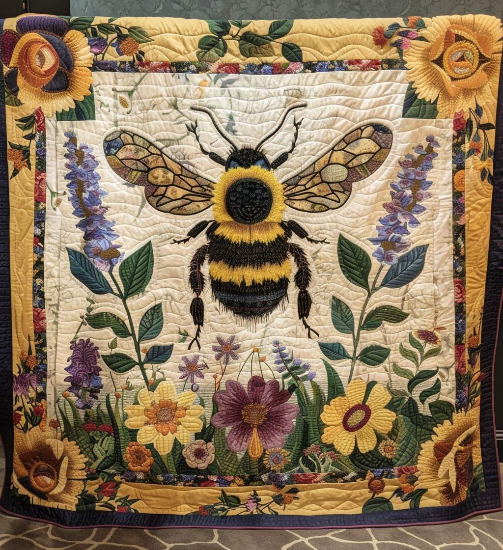 Meadow Bee Quilted Blanket