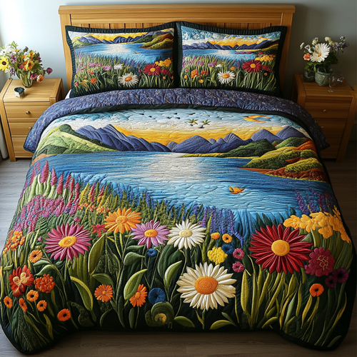 Meadow Escape 3-Piece Quilted Bedding Set