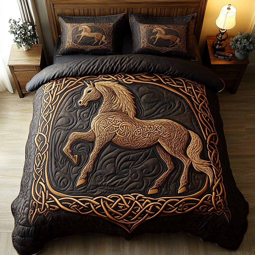 Meadow Gallop 3-Piece Quilted Bedding Set