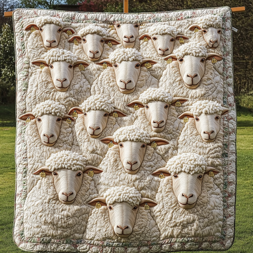 Meadow Lambs Quilted Blanket