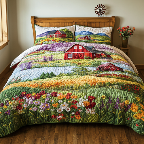 Meadow Whisper 3-Piece Quilted Bedding Set