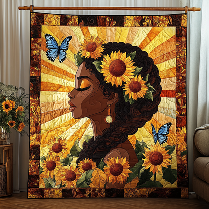 Melanin Glow Quilted Blanket