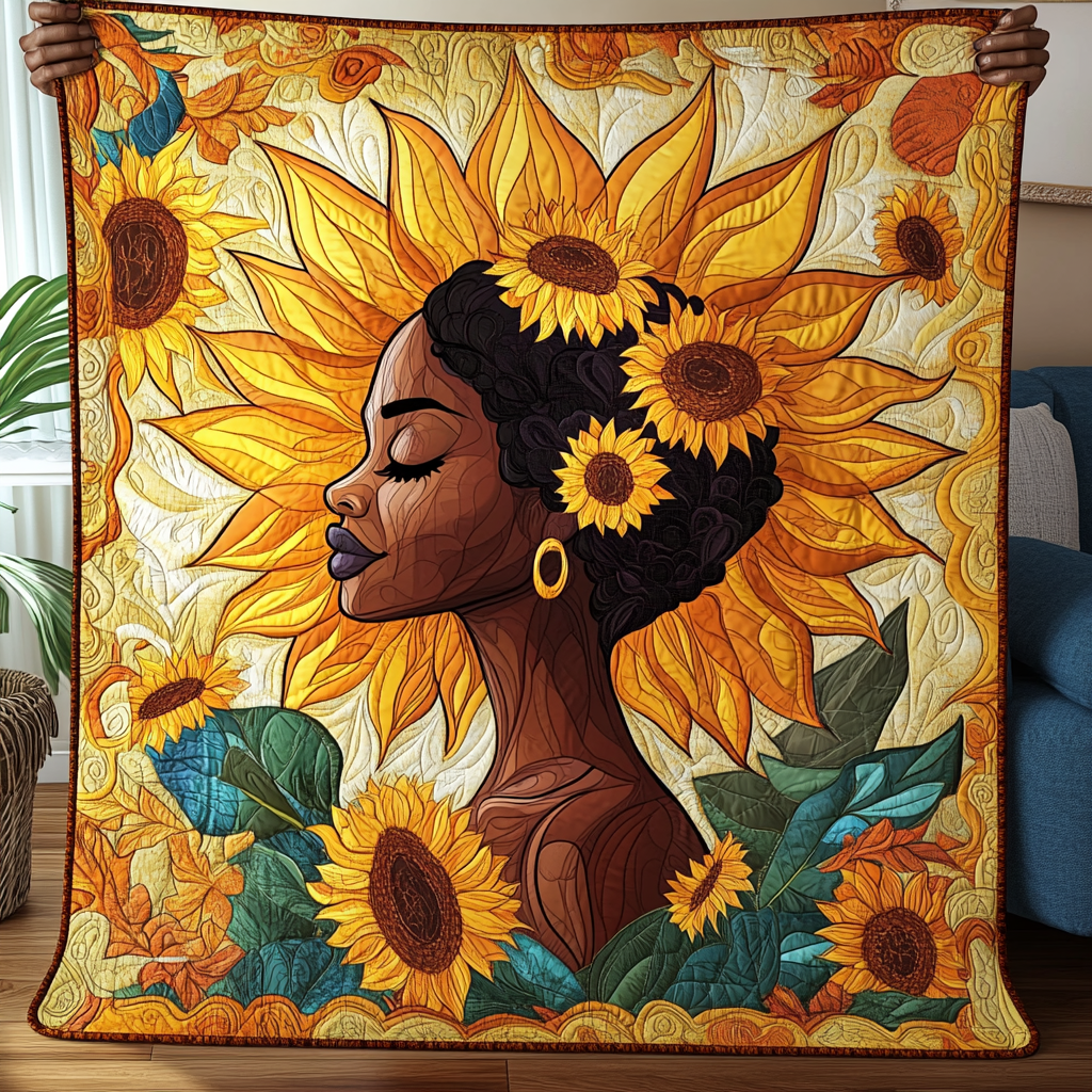 Melanin Majesty Quilted Blanket