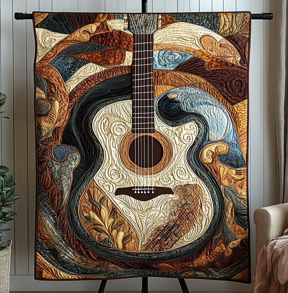 Melodic Drift Quilted Blanket