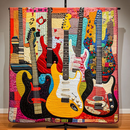 Melodic Strings Quilted Blanket