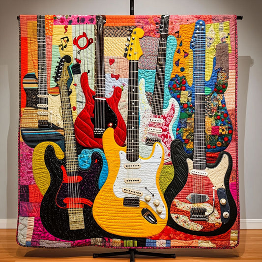 Melodic Strings Quilted Blanket