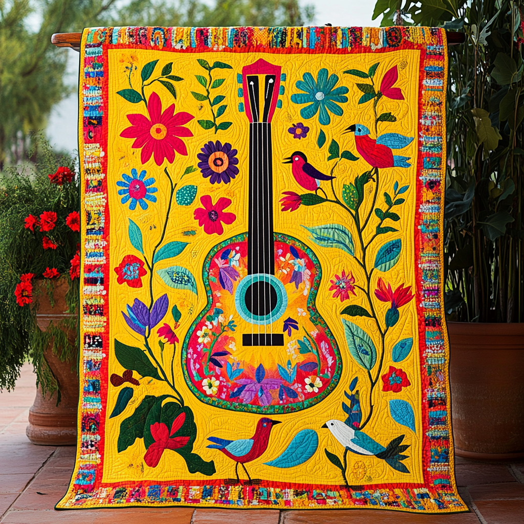 Melody Bloom Quilted Blanket