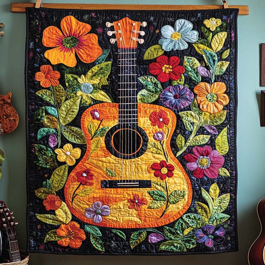 Melody In Bloom Quilted Blanket