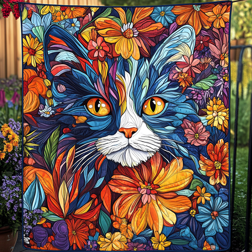 Meow Mix Mosaic Quilted Blanket