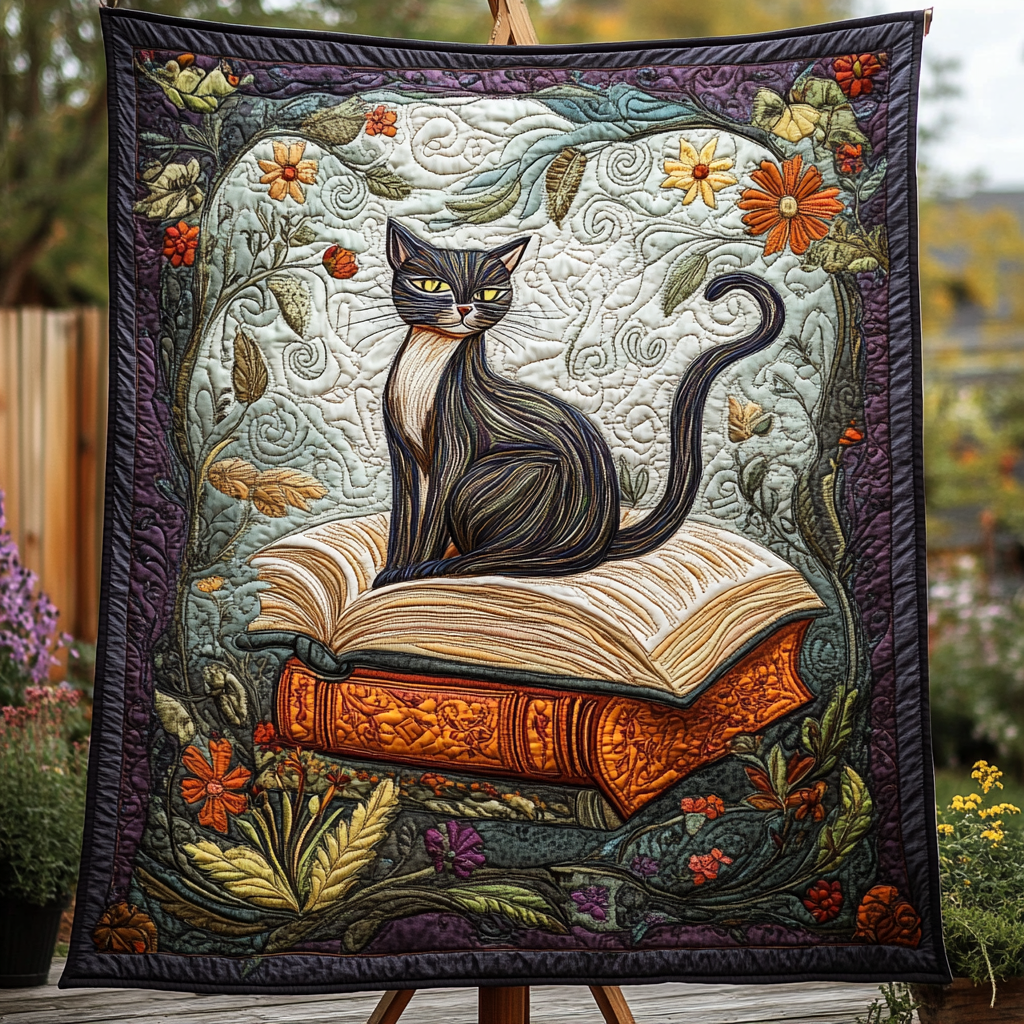 Meow and Mysteries Quilted Blanket