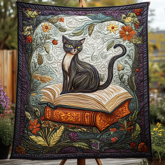 Meow and Mysteries Quilted Blanket