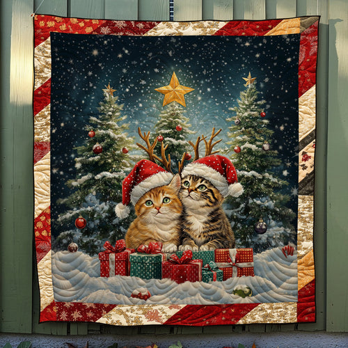 Meowy Festive Quilted Blanket