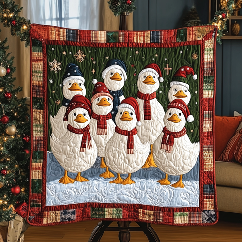 Merry Ducks Quilted Blanket