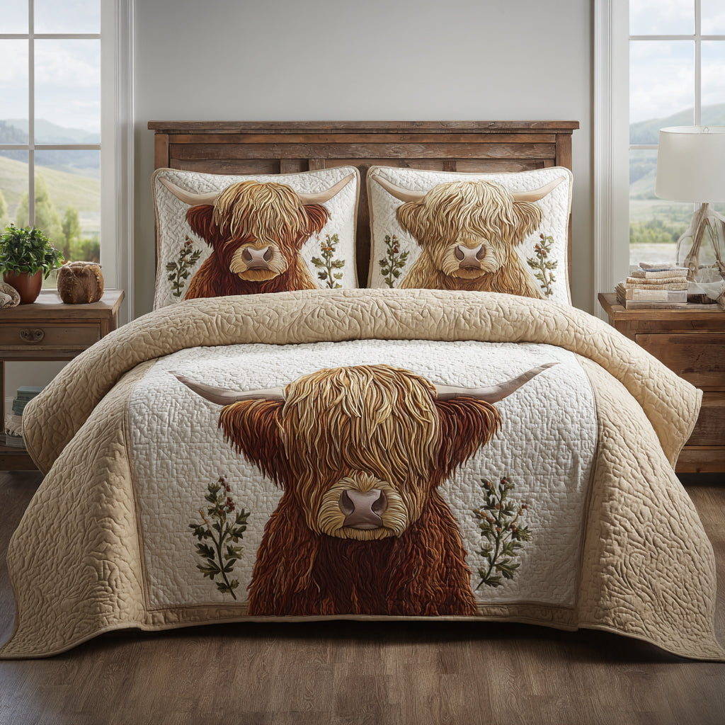Merry Highland 3-Piece Quilted Bedding Set