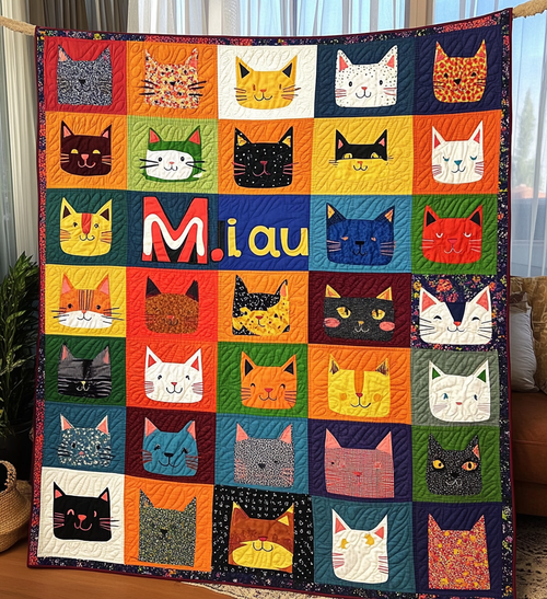 Miau Kingdom Quilted Blanket