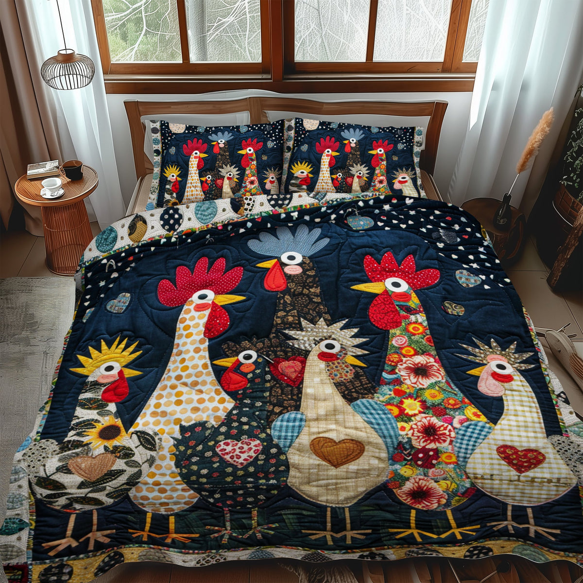 Midnight Farmhouse 3-Piece Quilted Bedding Set