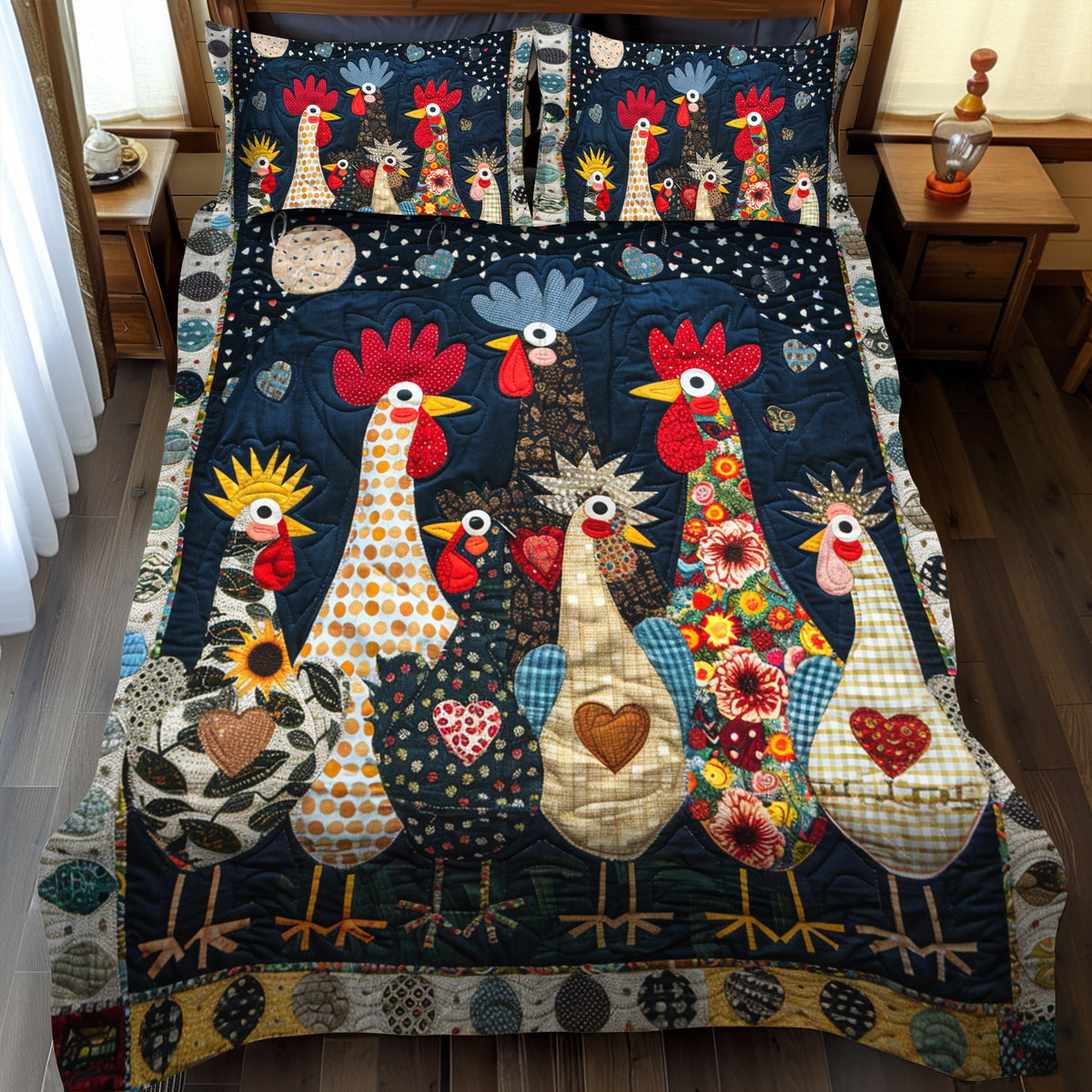 Midnight Farmhouse 3-Piece Quilted Bedding Set
