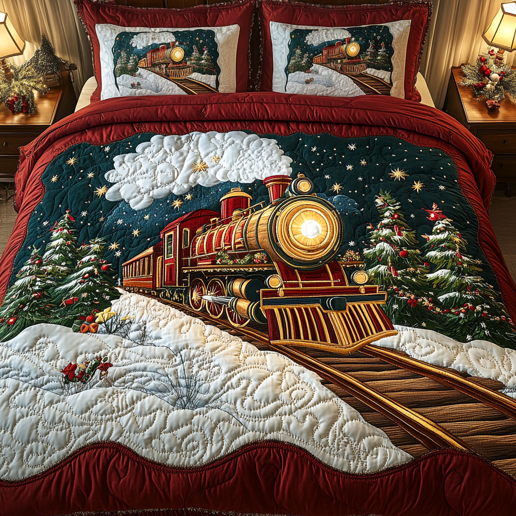 Midnight Express 3-Piece Quilted Bedding Set