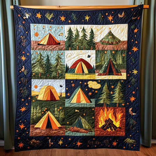 Midnight Fire Quilted Blanket